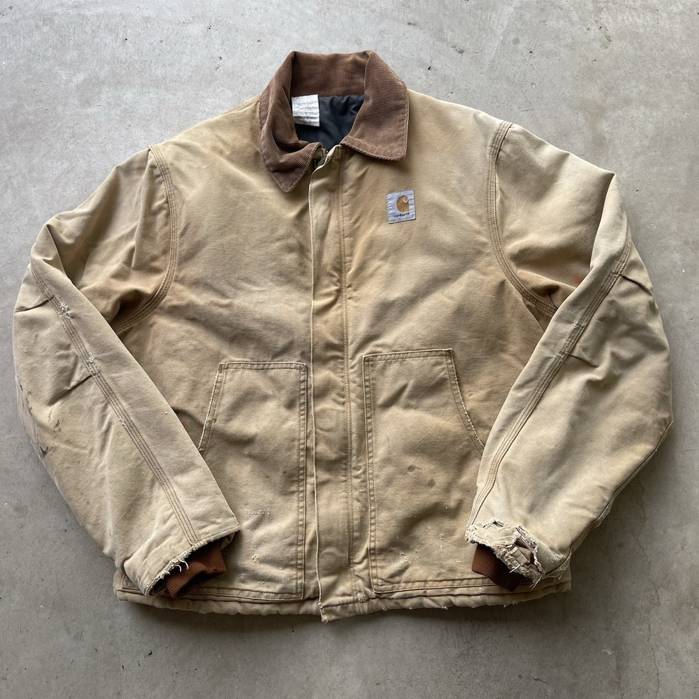 Vintage 90s Carhartt JQ196 Artic Jacket Faded Distressed Size 46 Detroit
